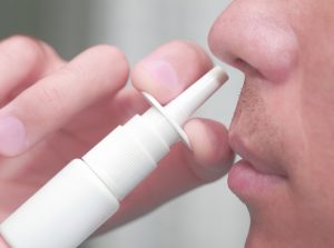 Man using Testosterone Nasal Spray